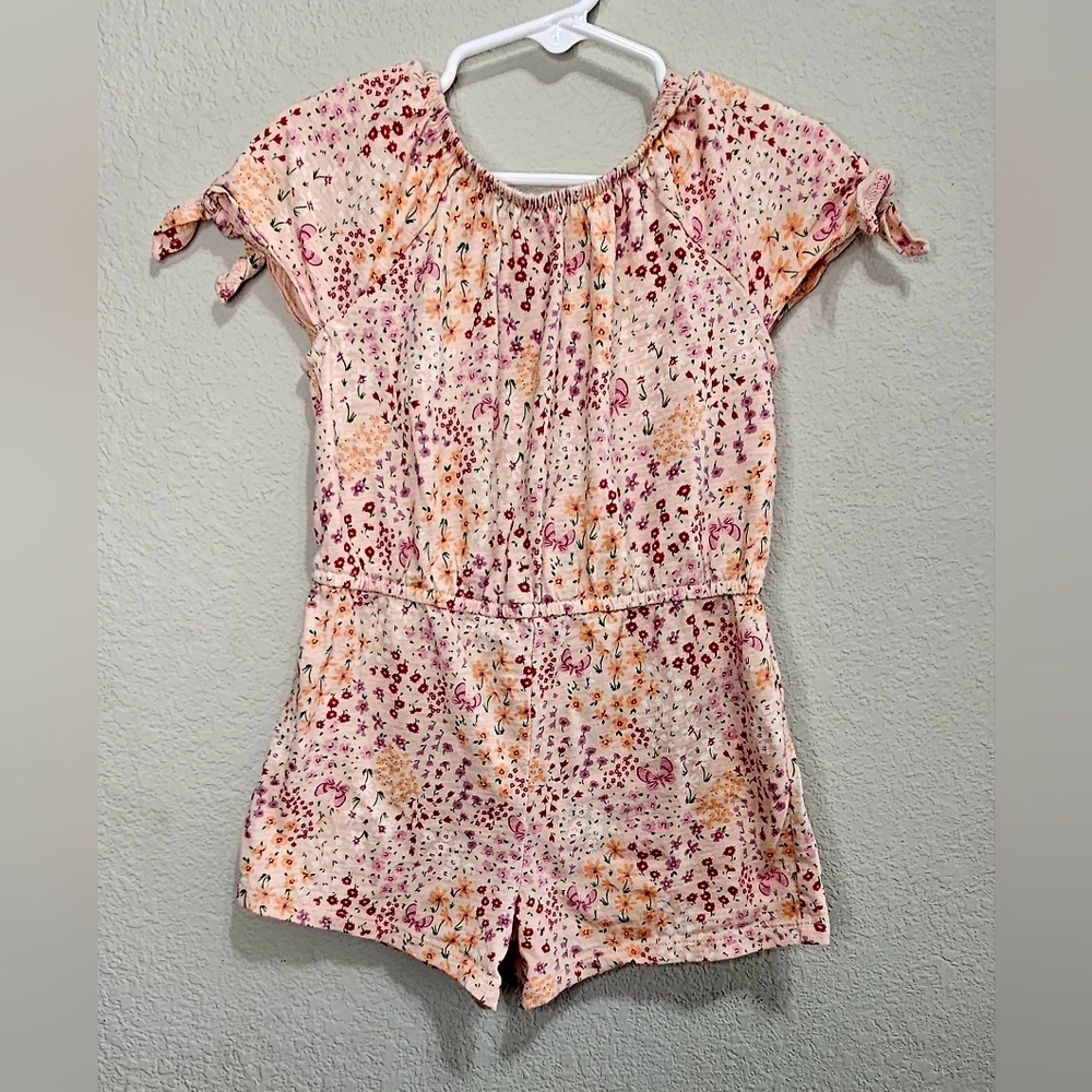 Old Navy Pink and Orange Bodysuit with Floral Design